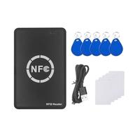 Asyduey Lecteur/Écrivain de Puce Intelligente RFID NFC + 5 Cartes XUID + Porte-Clés CUID pour la Duplication de Balises RFID Copieur de Carte IC Badge ID
