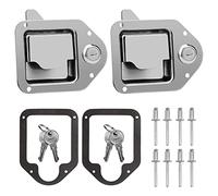 Asyduey Loquet de Boîte à Outils de Camion Boîte à Outils en Acier Inoxydable Accessoires de Serrure à Palette Poignée avec Clés pour Remorque de Camion RV