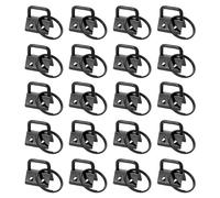 Asyduey Matériel de Porte-Clés avec Anneaux de Porte-Clés pour Sangle de Sac, Matériel de Porte-Clés en Métal Noir, 20 Pièces