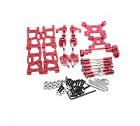 Asyduey Mise à Niveau des PièCes pour 1: 14 144001 RC Voiture MéTal Direction Bras Pivotant Base C Moyeu SièGe Servo Tirant Tige, Rouge