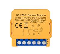 Asyduey Module de Commutateur de Variateur Intelligent Tuya WiFi 1CH, Contrôle des Lumières LED, Interrupteur à Intensité Variable, Gradation Continue + Commande Vocale