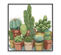 Asyduey Motifs de Cactus ComptéS Point de Croix 11CT ImpriméS Ensembles de Point de Croix Broderie Couture