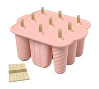 Asyduey Moules à Glaces à l'eau en Silicone à 9 Trous, Machine à Glace à l'eau Glacée Faite Maison à Dégagement Facile avec 50 Bâtonnets de Glace à l'eau D