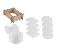 Asyduey Moules de Dessous Verre en Silicone pour Moulage en RéSine, de Moules Dessous Verre en RéSine éPoxy Comprenant 8 PièCes SéRies sous-Verres et 2 PièCes SéRies Moules Supports