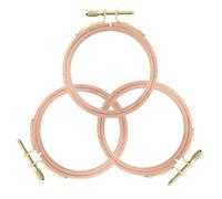 Asyduey Pack de 3 Cercles à Broder de 3 Pouces - Cercle à Broder en Bois de Hêtre pour Travaux D'Artisanat en Bois