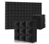 Asyduey Panneau de Mousse Acoustique de 12 PièCes, Panneau Mousse D'Isolation Phonique, Tapis RéDuction Bruit, pour Chambre à Coucher de Studio de Musique, Etc., 5X30X30Cm