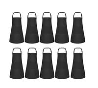 Asyduey Paquet de 10 Tabliers pour Enfants Tablier Réglable pour Enfants avec 2 Poches Tablier de Peinture de Chef pour la Cuisine Cuisson Peinture Noir