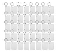 Asyduey Paquet de 40 Porte-CléS de Sublimation Blanc Double Face Transfert de Chaleur Blanc MDF Tableau Blanc Porte-CléS Blanc Sublimation Bricolage