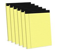 Asyduey Paquet de 6 Blocs-Notes Jaunes 8,5 X 11,75 Pouces Bloc-Notes D'Écriture Lignés Étroits Blocs de Papier Jaune Bloc-Notes Ligné Universitaire Facile à Utiliser Bien Fait