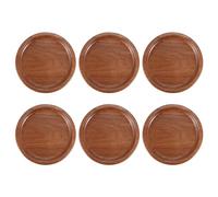 Asyduey Paquet de 6 Couvercles de Rangement en Bois Marron pour Boule, Bocaux Kerr, Matériau de Qualité Alimentaire, Hermétique pour Bocaux 72 mm