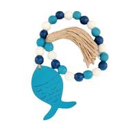 Asyduey Perles Décor de Style Méditerranéen Guirlande de Perles en Bois Océan Guirlande de Perles en Bois de Plage Collations Décorations D'Été Facile à Installer C