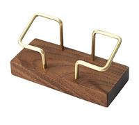 Asyduey Porte-Cartes de Visite en Laiton Noyer Porte-Cartes de Visite en Bois Porte-Cartes de Visite en MéTal Porte-Cartes en Bois BoîTe à Notes