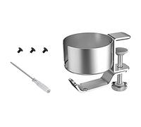 Asyduey Porte-Gobelet de Bureau 2 en 1 avec Porte-Casque Porte-Gobelet RéSistant Aux éClaboussures pour Tasse à Café/Bouteille/éCouteur de Bureau -Argent