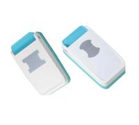 Asyduey pour L'Artisanat 1,5 Pouces 2 Formes Bricolage Index Onglet Perforateur Étiquette Étiquette Papier Poinçon pour Scrapbooking Onglets de Livre Blanc et Bleu 2 Pièces