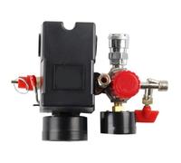 Asyduey Pressostat de Compresseur D'Air avec Régulateurs de Commande de Soupape, Jauge 90-120 PSI, Soupape de Sécurité à 4 Ports, Compresseur D'Air