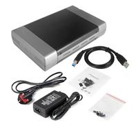 Asyduey Prise en Charge du Boîtier du Boîtier du Disque Dur Externe DVD HDD Boîte à Disque Dur 5.25 Pouces HDD SSD COIRE USB3.0 à 16 Speed EU Plug