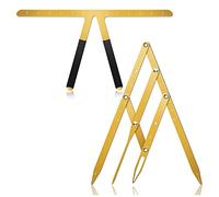 Asyduey Règle de Sourcil 2 Pièces Règle de Positionnement à 3 Points Sourcil Golden Proportion Caliper Ruler Gold