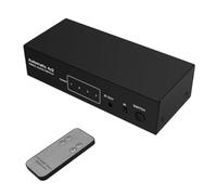 Asyduey Répartiteur Vidéo Analogique C- AV 4 Entrées 2 Sorties Commutateur Audio Vidéo Automatique AV Commutateur Répartiteur 4X2 avec Télécommande pour DVD TV Prise UE