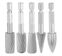 Asyduey Rotatives, 5 Pièces 1/4 Pouce Tige Hexagonale Fraises en Acier Haute Vitesse Rotatives Outils pour Quincaillerie en Aluminium et en Fer