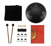 Asyduey Tambour de Pluie pour L'Extérieur, Tambour de Pluie pour L'Extérieur Quand Il Pleut, Tambour de Pluie pour Jardin Extérieur, Tambour Chakra de 6 Pouces à 8 Notes (Noir)