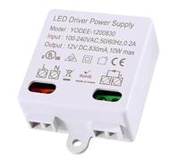 Asyduey Transformateur LED 12V/DC, Mini Transformateur 0-10W, Alimentation, Transformateur Électronique pour Lumières LED 12V et Lumière LED