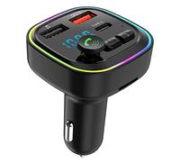 Asyduey Transmetteur FM Bluetooth Adaptateur D'Autoradio Bluetooth PD 20W, Type-C et QC3.0, Prise en Charge de la Carte TF/Clé USB