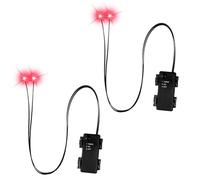 Asyduey Yeux de Squelette LED d'halloween 2 Pièces, Yeux Qui S'Illuminent, Yeux d'horreur DIY pour, Citrouilles, Pierres Tombales, Accessoires avec Minuterie Rouge.