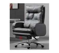 ASYHONG Chaise de Bureau de Bureau à Domicile Ergonomique Chaise d'ordinateur pivotant en Cuir pour Travailler Confortable, pédale Greyno KeYJ