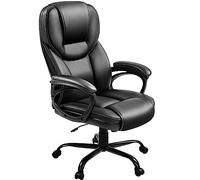 ASYHONG Chaise de Bureau exécutif de Luxe Ergonomic Leather Boss Business Business Chair Adjustable High Swivel Computer Gaming Chair for Live Streaming (Negro) KeYJ