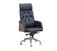 ASYHONG Chaise de Bureau exécutive en Cuir PU Moderne pivotant de Hauteur réglable et Alliance allongée de plaidoyer à la Maison Ergonomique Chaise de Bureau, Cuir Blackpu KeYJ