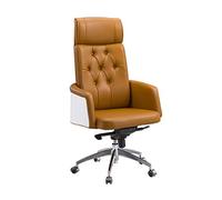 ASYHONG Chaise de Bureau exécutive en Cuir PU Moderne pivotant la Hauteur réglable et Alliance allongée de plaies à gaz à Domicile Chaise de Bureau à Domicile, Cuir brunmicrofibre KeYJ