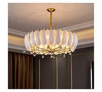 ASYHONG Chandelier en cuivre Moderne Transparent Blanc en Verre lampadaire Alternatif en Forme de Salon de Salle à Manger Lampe à LED de Chambre à Coucher (Couleur: dia100cmh42cm) KeYJ