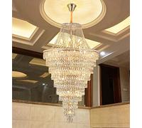 ASYHONG Duplex Floor Luxury Crystal Big Chandelier Hotel Hall Hall Salon Spiral Staircase Villa Decorative Chandelier (Couleur: Cold White, Taille: dia80xh130cm) KeYJ