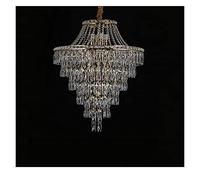 ASYHONG Duplex Floor Luxury Crystal Big Chandelier Hotel Hall Hall Salon Spiral Staircase Villa Decorative Chandelier (Taille: Dia55XH100CM) KeYJ