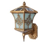 ASYHONG Lampe Murale Solaire extérieure imperméable avec 3,7 V 2200mAh Batterie European Vintage Glass Wall Gnonce Light pour Le Couloir Patio Porch LED SMD Light Source KeYJ