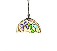 ASYHONG Pendant Light Vintage Verre Pastorale Fleurs de vitrage Butterfly Shade 12 Pouces Style Tiffany Pendant Le Restaurant Pendant Lampe Plafon KeYJ