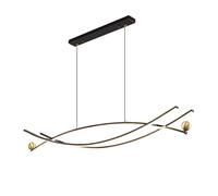 ASYHONG Pendante de Salle à Manger créative, Lampe Suspendue à Bande Longue en Laiton Noir, Lampe à Suspension incurvée linéaire en métal, des Lampes à Goutte d'éclairage décoratives de l'îlot de