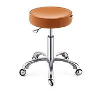 ASYHONG Tabouret de Spa en Cuir avec Roues Tabouret pivotant réglable de Hauteur pour la Cuisine Salon et Chaise de Profil Bas pour Confort et mobilité, orange1 KeYJ