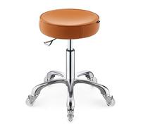 ASYHONG Tabouret de Spa en Cuir avec Roues tabourets pivotants réglables en Hauteur pour la Cuisine Salon et Chaise de Profil Bas pour Confort et mobilité, orange2 KeYJ