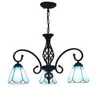 ASYHONG Tiffany Méditerranean Chandeliers 6 "Tache-Lampe à teinse de Lampe de Lampe de peinche pendante à la Lampe de Suspension pour Le Salon KeYJ