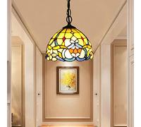 ASYHONG Tiffany Pendant Light for Kitchen Island Floral Flowers Floring Trened Farmhouse Farmhouse Suspendu avec Une chaîne Mini Swag Chandelier Dining Room Room Room Halway KeYJ
