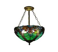 ASYHONG Tiffany Style Mini Pendants Lumières Vintage Baroque Tacked Verre Inversé Plafond Light Room Don Gift Pendant Lamp Fixture E27 110V-240V, 16 Pouces KeYJ