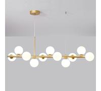 ASYHONG Verbe Moderne en Laiton Moderne sphère Lustre réglable Luxe Luxe Minimaliste Long Bar Magique Lampe Haricot Lampe Blanche Latte élégant éclairage pour Le Salon et la Salle à Manger KeYJ