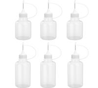 ASYKNM 6 Pièces Flacon Pipette, Flacons Plastique, Flacon Souple, Souple, Bouteille De Colle Vide, Bouteille De Colle Vide, Bouteille De Précision, avec Pointe D'aiguille, 5ml/10ml Flacon Vide
