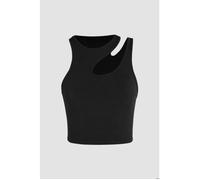 Asymmetrical Collar Crop Top XL