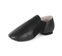 Asyusyu Chaussures de jazz à semelle fendue pour filles - Chaussures de danse à enfiler pour enfants, Noir , 31 EU