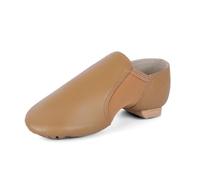 Asyusyu Chaussures de jazz Neo-Flex à enfiler en cuir PU souple, chaussures de danse modernes à semelle séparée pour enfants, marron, 32 EU