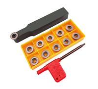 ASZLBYM 11pcs RPMT1204MOE R6 Plaquettes de Fraisage en Carbure Indexables Fraise à Lame avec 5/8"/16mm SRDPN1616H12 Porte-Outil de Fraisage en Carbure Indexable Outils de Coupe de Tour à Métal