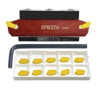 ASZLBYM Outils de découpe rainurée SPB326/SPB26-3 pour planche à découper et 12 plaques de coupe réversibles SP300 de 3 mm en carbure de tungstène et 1 support de lame de séparation SMBB1626.