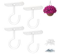 ASZUNE Lot de 4 crochets de plafond pour plantes suspendues de 6,3 cm pour plantes, lumières, jardinières, lanternes, mangeoires à oiseaux, carillons, crochets de décoration intérieure et extérieure